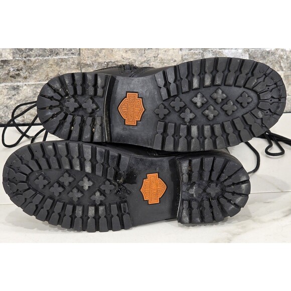 Harley-Davidson Alexa Motorcycle Boots Black Leather Back Lace 85167 Women's 8 - Picture 7 of 16